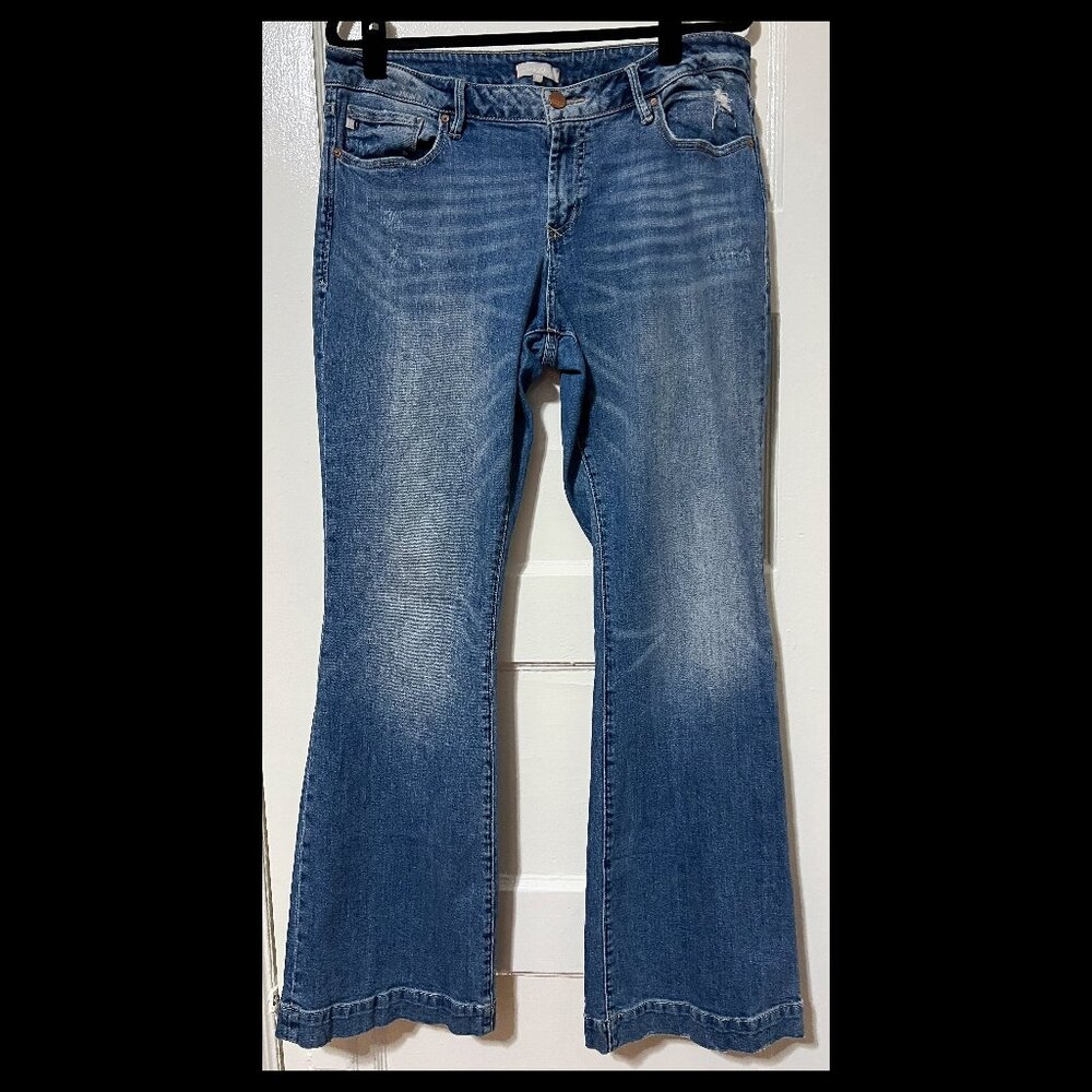 Dear John Womens Blue Distressed Flare Jeans Size 32 EUC